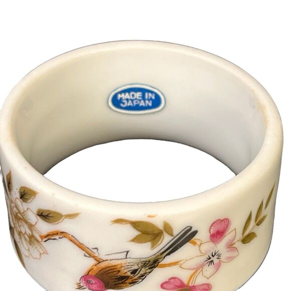 Shafford Chinese Garden with Bird, Butterfly, Flowers Napkin Rings Set 6 Japan A - Picture 9 of 16